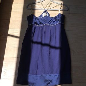 Thread social cocktail dress, gold strap neckline